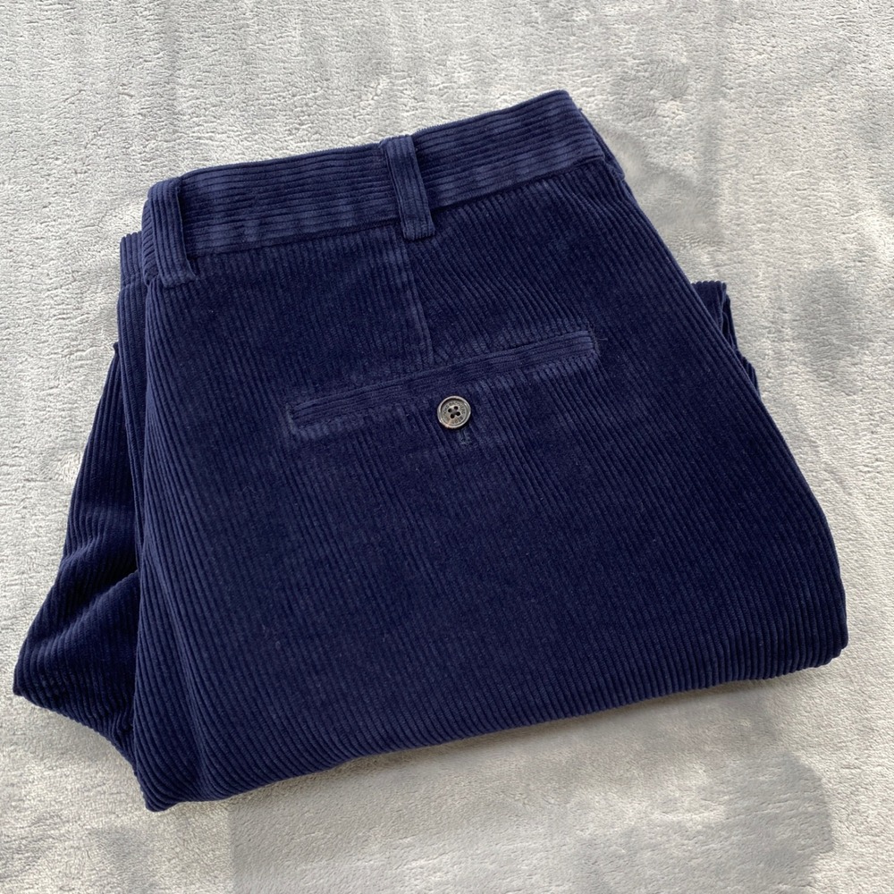 Brooks Brothers Hudson Corduroy Pants Mens 38x30 Navy Blue Cotton Straight Leg